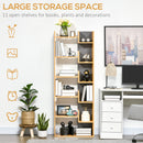 HOMCOM 6-Tier Bookshelf Freestanding Decorative Storage Shelves for Home Natural