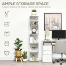 HOMCOM 5-Tier Bookshelf Freestanding Bookcase Storage Shelves Study, Light Grey