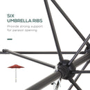Outsunny 2m Parasol Patio Umbrella, Outdoor Sun Shade with 6 Ribs Wine Red