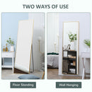 HOMCOM Full Length Mirror Dressing Mirror Wall-Mounted Entryway Gold Frame