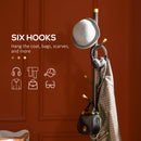 HOMCOM Coat Rack Bamboo Coat Stand with Round Base for Handbags