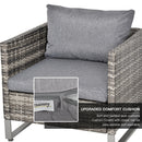 Outsunny 4 PCs PE Rattan Wicker Outdoor Dining Set Sofa Chairs Table Cushions
