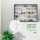HOMCOM 5-Tier Wall Display Shelf Unit Cabinet w/ Shelves Glass Doors Black/White
