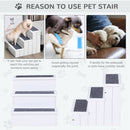 PawHut 3 Step Wooden Dog Steps Pet Stairs Cat Ladder for Bed with Storage White