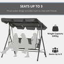 Outsunny 3-person Rattan Swing Chair, Hanging Bench w/ Stand, Adjustable Canopy
