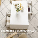 HOMCOM Modern Coffee Tables for Living Room w/ Storage Shelves, White