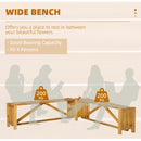 Outsunny Wooden Garden Corner Bench with Planter, Garden Bench Seat for Patio
