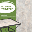 Outsunny Garden Table with Parasol Hole w/ PC Board Tabletop for 4 Persons