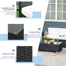 Outsunny 4PC Rattan Sofa Set Outdoor Coffee Table Chair Wicker Garden Black