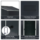 Outsunny 7.7 x 5.7ft Garden Storage Shed with Double Sliding Door Outdoor Grey