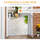 Pawhut Pet Safety Gate Door Barrier Dog Metal Indoor Fence White 75-82cm
