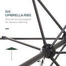Outsunny 2m Parasol Patio Umbrella, Outdoor Sun Shade with 6 Ribs Green