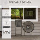 Outsunny 3PCs Garden Bistro Set with 2 Folding Chair and 1 Table, Bronze