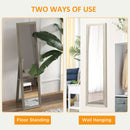 HOMCOM Full Length Mirror, Farmhouse Wall Mirror, Hanging & Freestanding