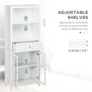HOMCOM Kitchen Cupboard Modern Storage Cabinet w/ Glass Door Adjustable Shelves