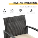 Outsunny Patio PP Rattan Style Garden Bistro Set, Armchairs & Tea Table Set
