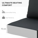 Outsunny Outdoor Seat and Back Cushion Set, Deep Seating Chair Cushion, Black