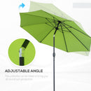 Outsunny 2.7M Patio Umbrella Outdoor Sunshade Canopy w/ Tilt and Crank Green
