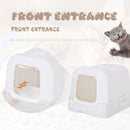 Pawhut Large Litter Box Self Cat Toilet Fully Enclosed Kitten Pan w/Scoop White