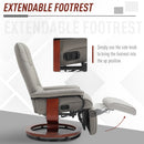 HOMCOM Ergonomic Office Recliner Sofa Chair PU Leather Armchair Lounger Grey