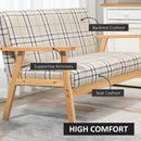 HOMCOM 2 Seater Sofa with Rubber Wood Frame Linen Fabric Love Seat Small Couch