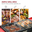 Portable Charcoal Barbecue Grill with Side Shelves for Outdoor Picnic Camping