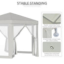 Outsunny Garden Hexagonal Gazebo Patio Outdoor Canopy Patio Party Tent White
