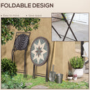 Outsunny 3-Piece Patio Bistro Set w/ Mosaic Round Table and 2 Armless Chairs