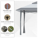 Outsunny 4 x 4m Outdoor Pop-Up Canopy Tent Gazebo Adjustable Legs Bag Grey