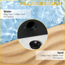 Outsunny Set of 4 Cantilever Parasol Base, Up to 130kg Sand 90kg Water, Black