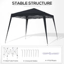 Outsunny Garden Pop up Gazebo Tent Marquee Party Water-resistant 2.5 x 2.5M
