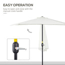 Outsunny 3 (m) Metal Frame Garden Furniture Parasol Half Round Umbrella