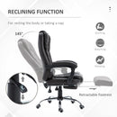 HOMCOM PU Leather Executive Office Chair with Retractable Footrest, Brown