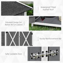 Outsunny Garden Storage Shed Tool Organizer w/ Table, 139x75x160cm, Dark Grey