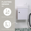 kleankin Bathroom Vanity Unit with Basin, Wall Mounted Wash Stand, White