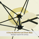 Outsunny 3(m) Banana Parasol Cantilever Umbrella Garden w/ Base Weights, Beige
