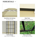 Outsunny 3.7 x 3(m) Patio Gazebo Garden Shelter w/ Mosquito Netting, Beige
