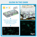 HOMCOM Flannel Fleece Blanket Double Size Glow in The Dark 203x152cm Dinosaurs