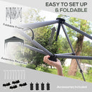 Outsunny Pop Up Gazebo Foldable w/ Wheeled Carry Bag & 4 Weight Bags, Grey