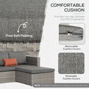 Outsunny 3 PCS Outdoor PE Rattan Chaise Lounge Furniture Sofa Set w/ Cushions