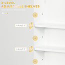 kleankin Bathroom Wall Cabinet with Adjustable Shelves for Hallway, Living Room