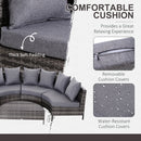 Outsunny 5PCS Garden Rattan Wicker Sofa Outdoor Patio Furniture Set w/ Pillow