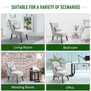 HOMCOM Fabric Single Sofa Armchair Upholstered w/Pillow Wood Leg Livingroom Grey
