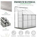 Outsunny Walk-In Garden Greenhouse Cold Frame Aluminum Polycarbonate 6 x 4ft