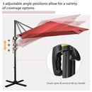 Outsunny Square Cantilever Roma Parasol 360° Rotation w/ Hand Crank, Wine Red