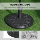 Outsunny 13KG Round Parasol Base Heavy Duty Cement Stand Umbrella Holder Garden