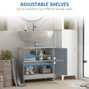 kleankin Under Sink Cabinet Bathroom Floor Unit w/ Adjustable Shelf and Doors