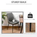 HOMCOM Retro Dining Chair Set of 2, PU Leather Upholstered Side Chairs