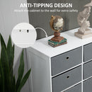 HOMCOM Chests of Drawer Fabric Dresser Storage Cabinet w/ 6 Drawers for Bedroom
