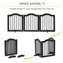 PawHut Freestanding Pet Gate Safety Barrier 3 Pannel w/ Support Feet Black